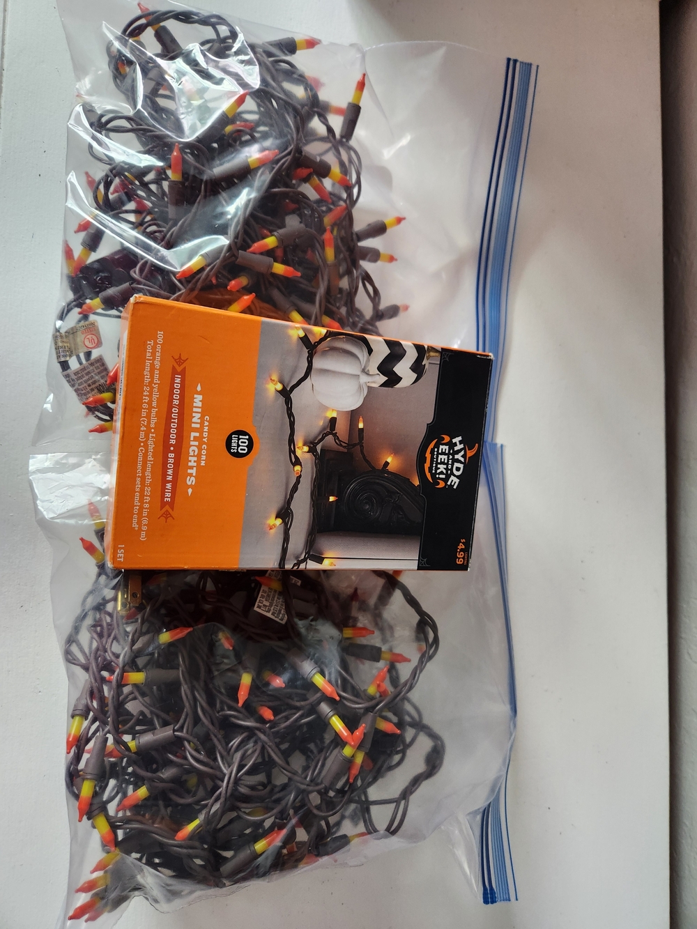 Hyde & EEk! Candy Corn Mini Halloween String Lights Brown  100 Count  Set Of 3 - Picture 4 of 9